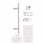Maniglione Cipro Inclinato d.25 Interasse 300 mm.500x67h AISI304 Inox Satinato | Fimet Maniglie